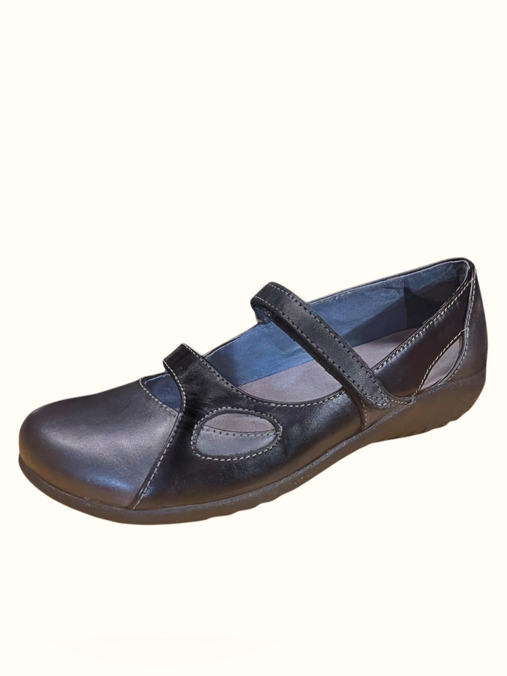 Naot Black/Gray Mary Jane Flats Size 39